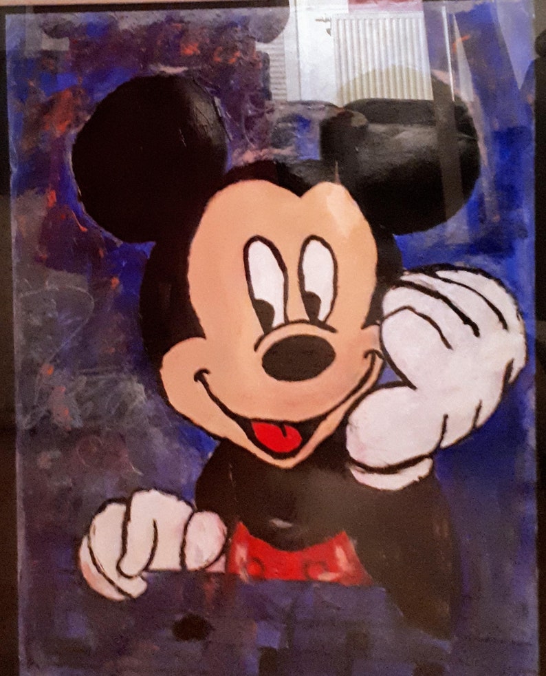 Micky Maus Abstrakt auf hochwertigen Papier. Geschenk, Büro Wanddekor, Freestyle, Popart Bild 1