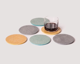 DISKS — Concrete Coaster / Beton Untersetzer Terrazzo Set of 6