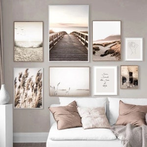 Beige Beach Canvas Print: Nordic Sand Dune Coastal Wall Art