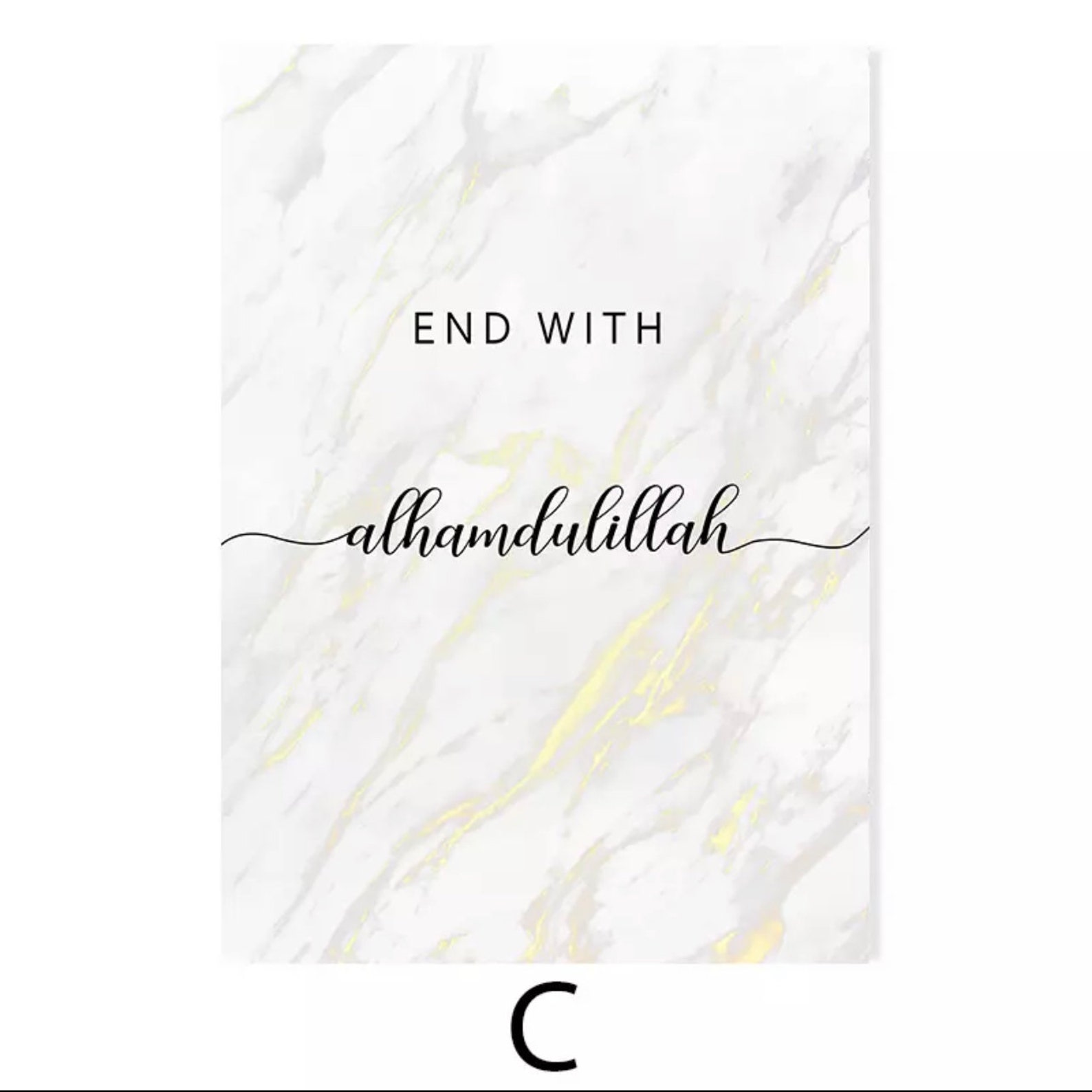 Islamic Wall Art Black on Gold Marble Bismillah Modern Canvas Etsy UK