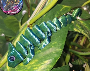 Chameleon, Keychain, Chameleon Keychain, Lizard, children's toy, flexible, 3D printed, Valni