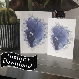 Poisson, Pisces, Carte digitale, Digital card, Signe zodiac, zodiac signs, Bonne Fête, Happy Birthday, instant download, téléchargement, Cat