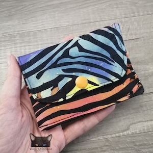 Cartera pequeña, tarjetero, bolsito pequeño, bolsito tigre, tarjetero de visita, tela, algodón 100%, hecho a mano, hecho a mano