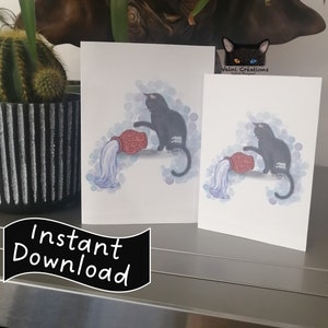 Aquarius, Aquarius, Digital card, Digital card, Zodiac sign, zodiac signs, Happy Birthday, Happy Birthday, instant download, download, Cat