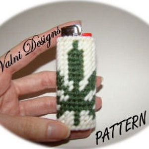 Plastic Canvas Pattern, Plastic Canvas, Template, Lighter Case, Lighter Cover, Pot Leaf, Pot Leave, PDF file