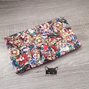 Grand Porte feuille, Porte Cartes, Grand Portefeuille, Porte feuille Princesses Tatouées, tatouage, coton 100%, fait à la main, handmade