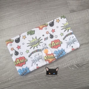 Grand Porte feuille, Porte Cartes, Grand Portefeuille, Porte feuille Cartoon, Porte Cartes, tissu, coton 100%, fait à la main, handmade