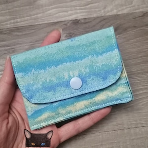Petit Porte feuille, Porte Cartes, Petite Pochette, Pochette, Inspiré de la Mer, porte carte vacance, tissu, coton 100%, fait à la main