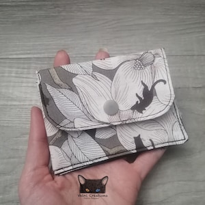Petit Porte feuille, Porte Cartes, Petite Pochette, Pochette Chat, Porte Cartes d'affaires, tissu, coton 100%, fait à la main, handmade