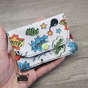 Small Wallet, Small Card Holder, Small Pouch, Hero pouch, Super Hero, Colorfull, Fabric, Tissu, 100% cotton, handmade