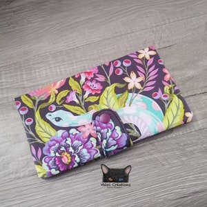 Cartera Grande, Tarjetero, Cartera Grande, Cartera Serpientes, Flores, Serpientes, algodón 100%, hecho a mano, hecho a mano