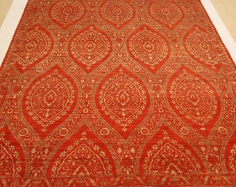 9x12 Ft Red Oriental Area Rug, Afghan Hand Knotted Contemporary Veg Dye Wool Rug, Bedroom Rug, Living Room Rug, Dining Room Rug, Office Rug