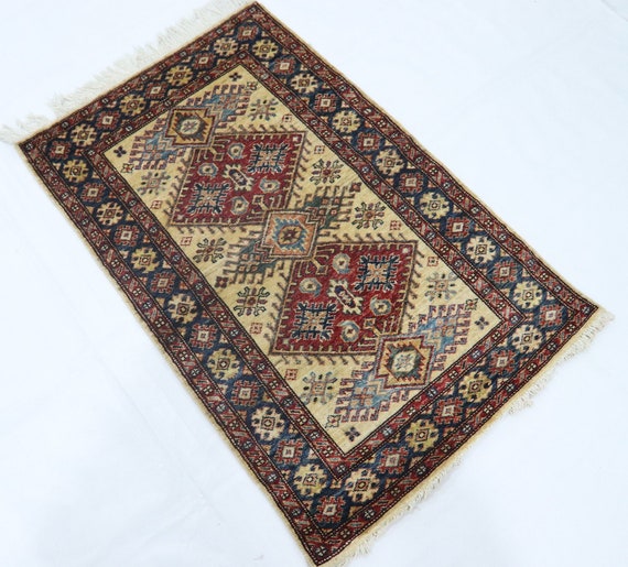Accent Rug 3x4 ft.Geometric Hand Woven Oriental Entryway Wool