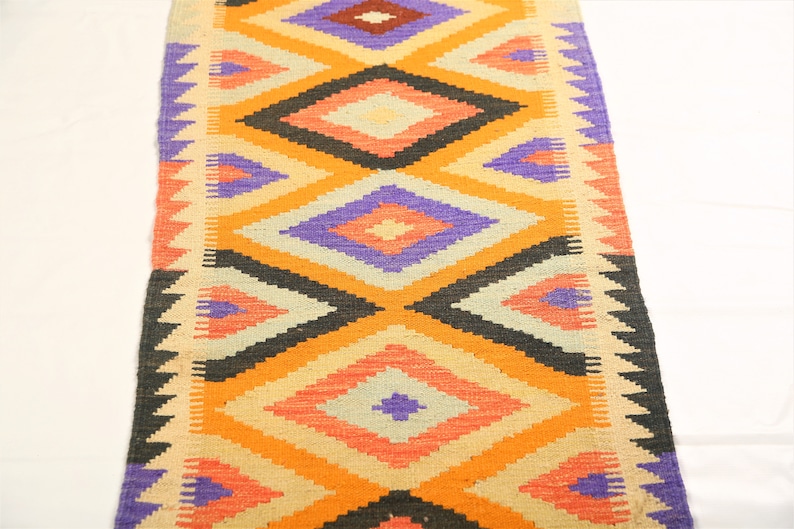 Kilim 2x7 Runner Rug | Afghan Hand Knotted Rug | Rug For Living Room | Bedroom Rug | Turkmen Rug | Entryway Rug | Hallway kilim Runner Rug