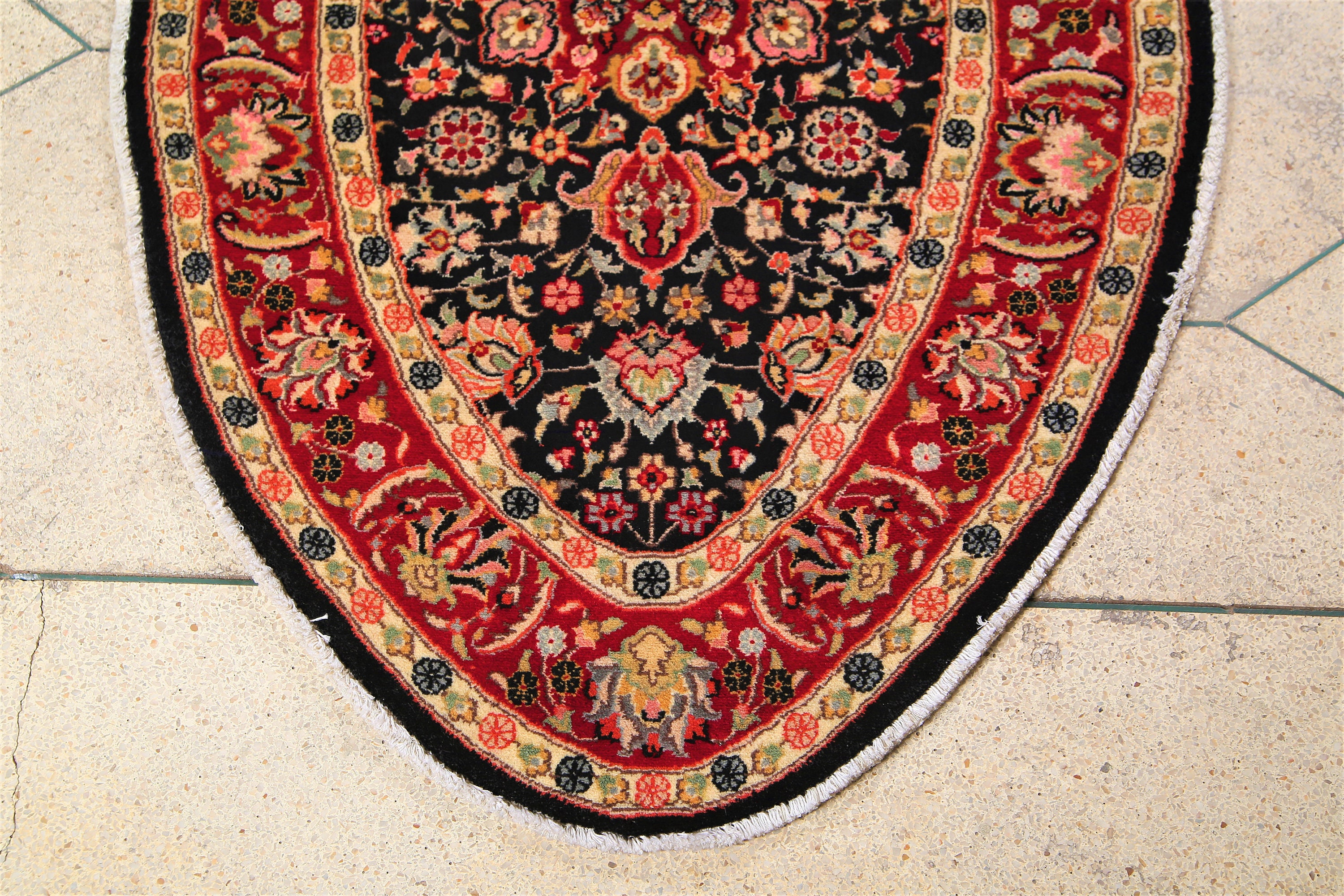 3 X 5 Ft. Persian Style Oval Rug Red and Black Afghan Rug Etsy Canada