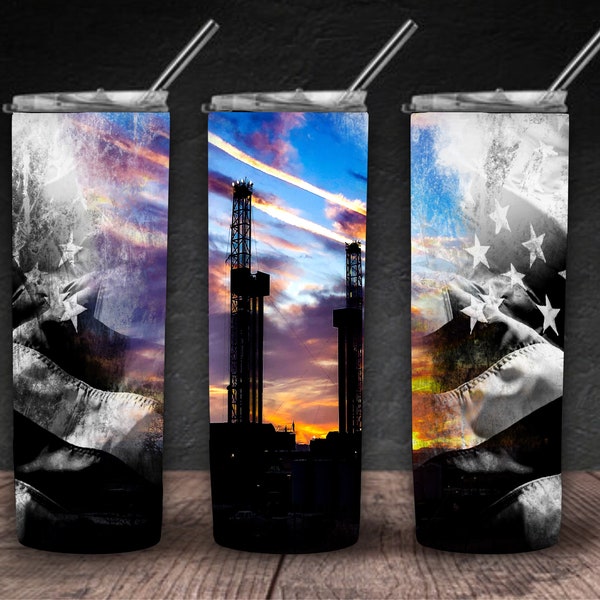 Oilfield strong Sublimation| oil rig sunset| patriotic flag| oilfield life…