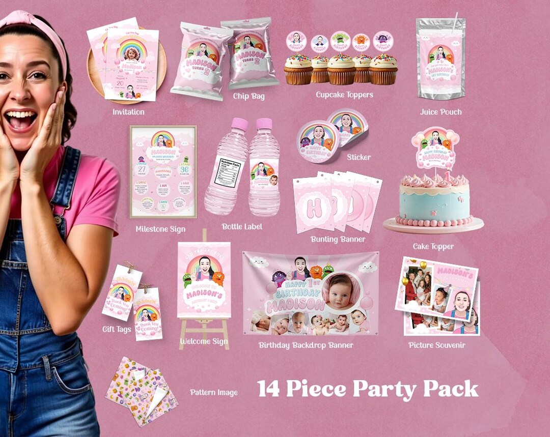 Ms Rachel Party Decorations Pink Pastel Bundle | Printable Ms Rachel ...