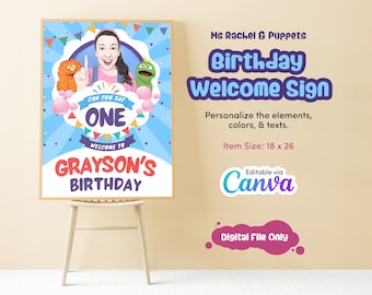 Ms Rachel Birthday Welcome Sign, Birthday Decoration, Songs for Littles ...