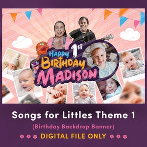 Ms Rachel and Friends Songs for Littles Birthday Theme Backdrop Baby Birthday Tarpaulin Design - Digital Only
