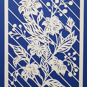 Scherenschnitt Blumenbild A4