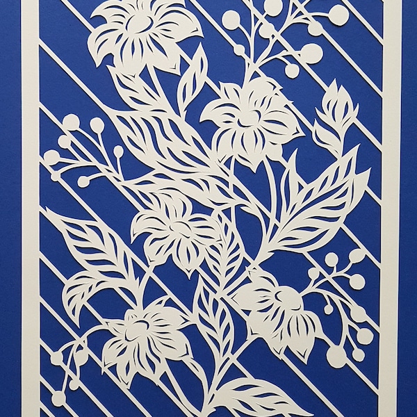 Paper cut out flower picture A4