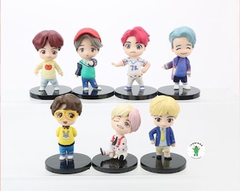 Kpop Tiny Tan Figure set 7 pcs, Action Figure Kpop Idol Boys, Miniature Tiny Tan Boys Kpop Idol