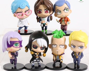 Anime Adventure Golden Wind Villain set 7 pcs, Action Figure Anime Adventure Golden, Dashboard Miniature Anime Adventure Golden Wind Villain