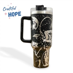 Personalized Bass Fishing Tumbler: 40 oz Laser Engraved Stainless Steel Quencher