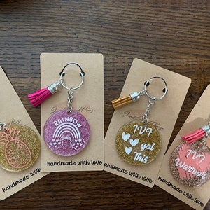 IVF glitter acrylic keychains