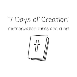 7 Days of Creation Memorization Cards and Chart