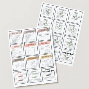 DSLR Cheat Sheet Cards - Greenery