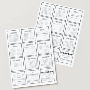 DSLR Cheat Sheet - Camera