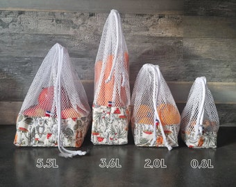 4 bolsas reutilizables para frutas y verduras