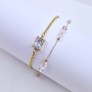 Double row stainless steel bracelet