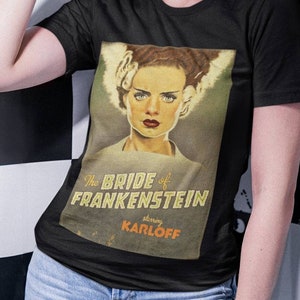 Bride of Frankenstein Tshirt, Universal Monsters , Halloween Horror
