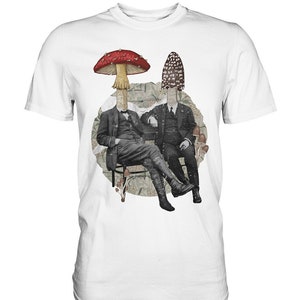 Magic Mushroom Magic Mushrooms Fungi Vintage Retro People Collage T-Shirt - Premium Shirt