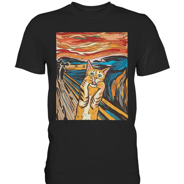 Scream Cat - Der Schrei Der Katze Kunst Künstler Kätzchen T-Shirt - Premium Shirt