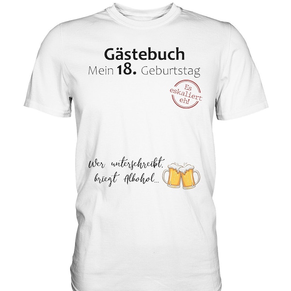 18 geburtstag gästebuch shirt Etsy.de