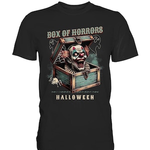 Maglietta di Halloween della Scatola degli Orrori | Costume da clown spaventoso horror Idea regalo divertente per la festa di Halloween
