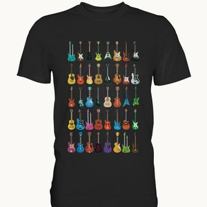 Various Guitars Music Lovers Gift Guitar Player Guitarist T-Shirt