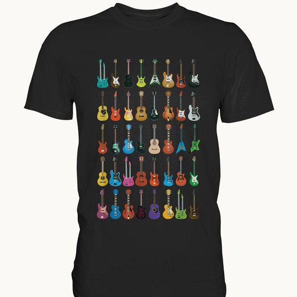 Verschiedene Gitarren Musikliebhaber Geschenk Gitarrenspieler Gitarrist T-Shirt