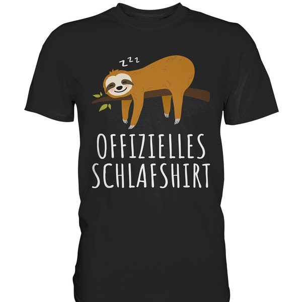 Offizielles Schlafshirt Schlafanzug Faultier Pyjama T-Shirt Lustiges Geschenk