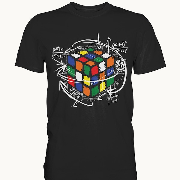 Rubik Cube T-Shirt | Zauberwürfel 80er 90er Mathematik Nerd Geek Retro Geschenk