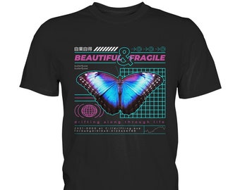 Camiseta Blue Butterfly Vaporwave | Idea de regalo de Butterfly Insect - Camisa Premium