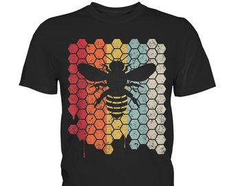 Biene Honigwabe Retro Style Imker Bienenzucht Imkerei T-Shirt - Premium Shirt