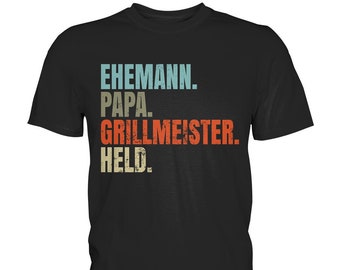 Herren Ehemann Papa Grillmeister Held: Vintage Geschenk  - Premium Shirt