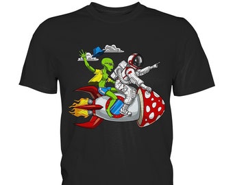 Psychedelic Magic Mushroom T-Shirt | Zauberpilze Alien Astronaut Rakete - Premium Shirt