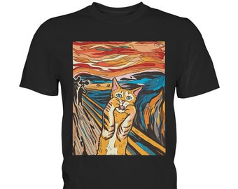 Scream Cat - Der Schrei Der Katze Kunst Künstler Kätzchen T-Shirt - Premium Shirt