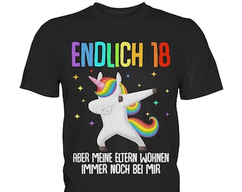 18. Geburtstag Junge Mädchen T-Shirt 18 Jahre Einhorn Geschenk - Premium Shirt