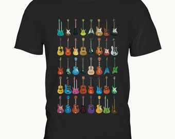 Various Guitars Music Lovers Gift Guitar Player Guitarist T-Shirt